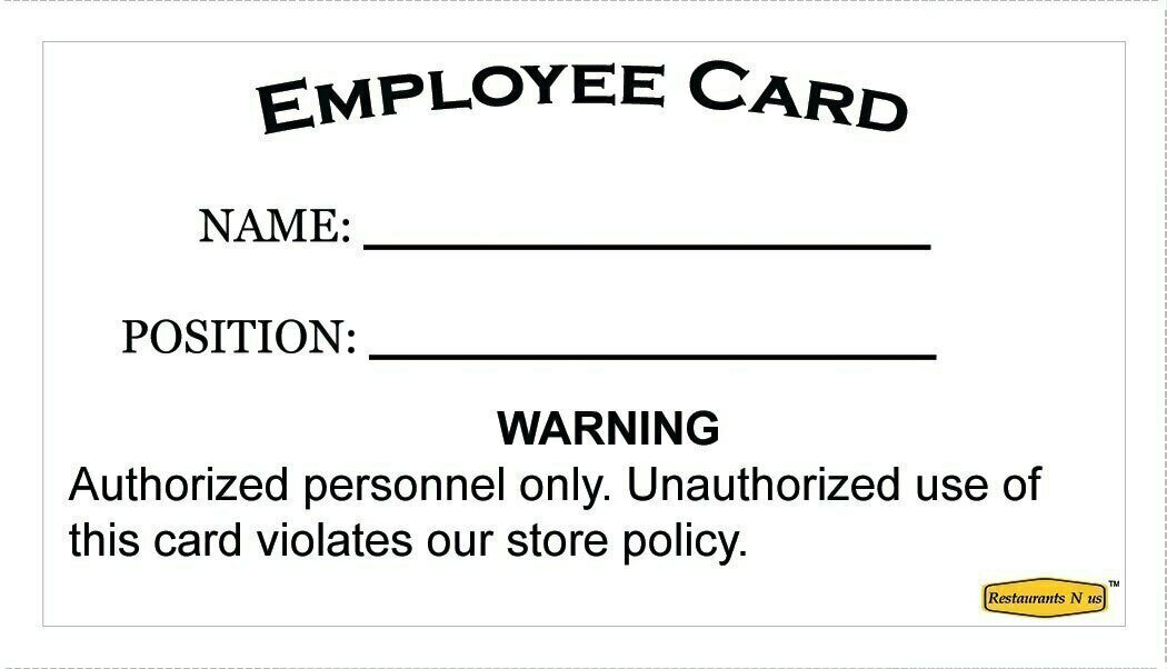 MaitreD POS - Magnetic Swipe Employee ID Cards (10 Pack) - NEW