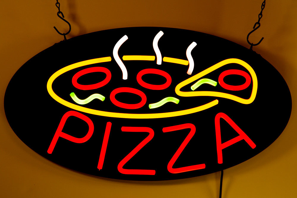 Ultra Bright LED Neon PIZZA PIE Sign 22 inch x 17 inch Red, Green, Yellow & White