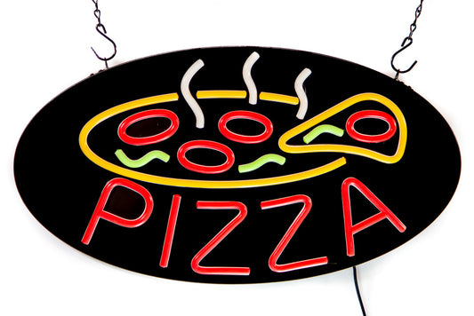 Ultra Bright LED Neon PIZZA PIE Sign 22 inch x 17 inch Red, Green, Yellow & White