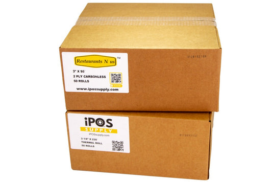 Two Case Bundle One Thermal & 2Ply Carbonless Paper (50 Rolls Per Case)