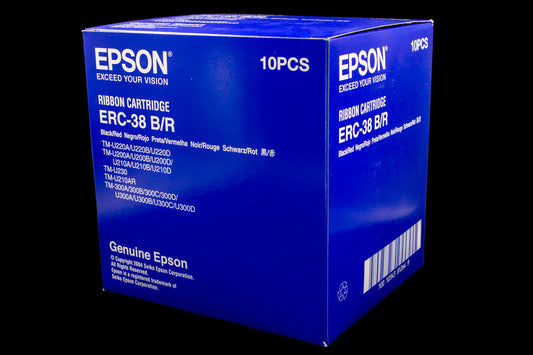 Genuine Epson Black/Red Print Ribbon (ERC-38BR), 20 Ribbons