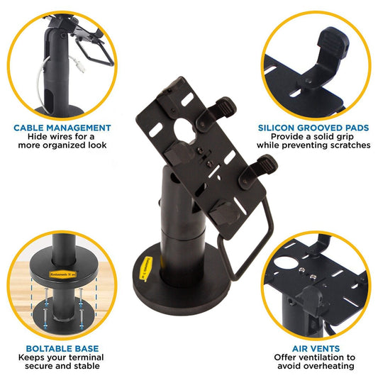 Pax S300 & SP30 Terminal Stand, Swivel and Tilt, Screw-in and Adhesive