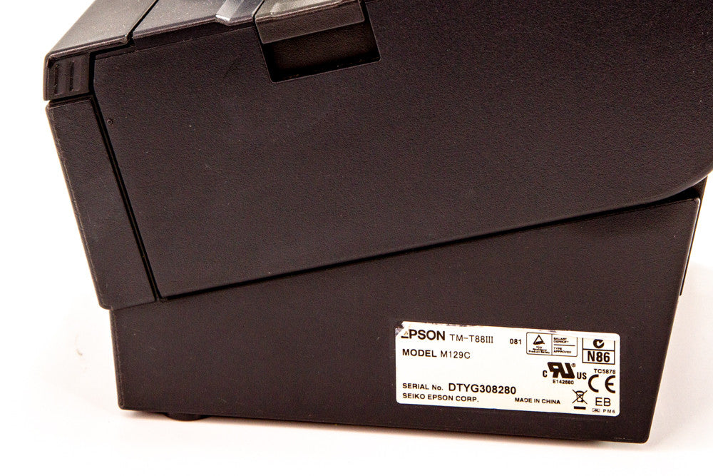 EPSON TM-T88III Thermal Receipt Printer With Serial Interfaces & Power Supply M129C