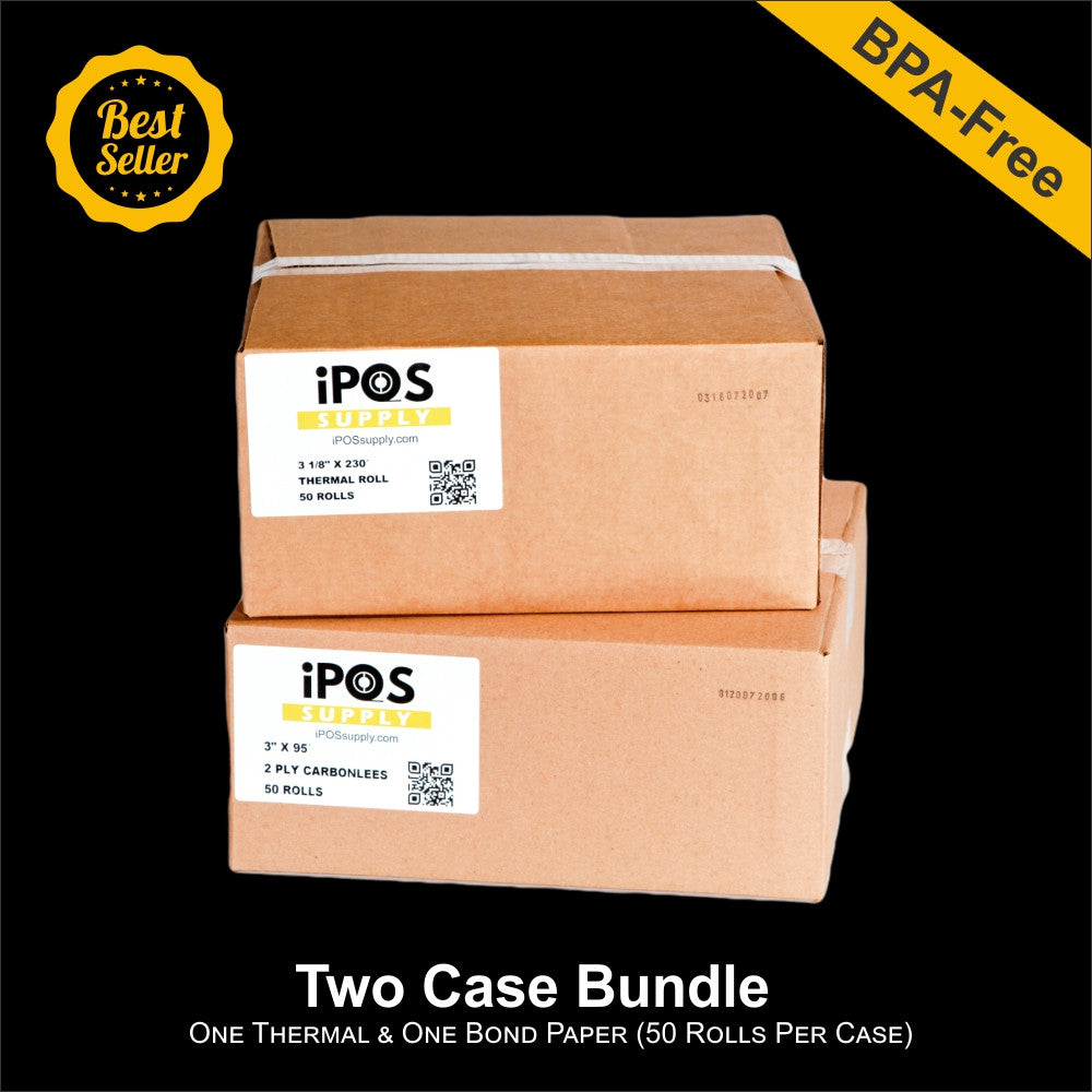 Two Case Bundle One Thermal & One Bond Paper (50 Rolls Per Case)