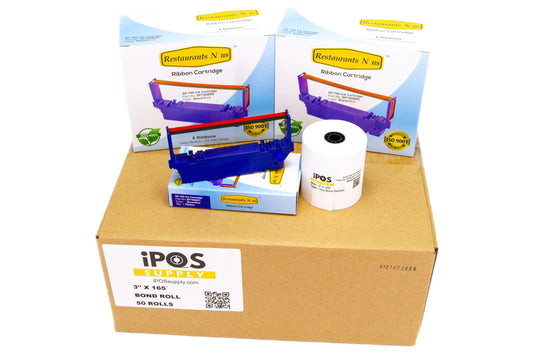 Bond Paper and SP 700 Black/Red Ink Ribbon (50 Rolls and 12 Inks Savings)