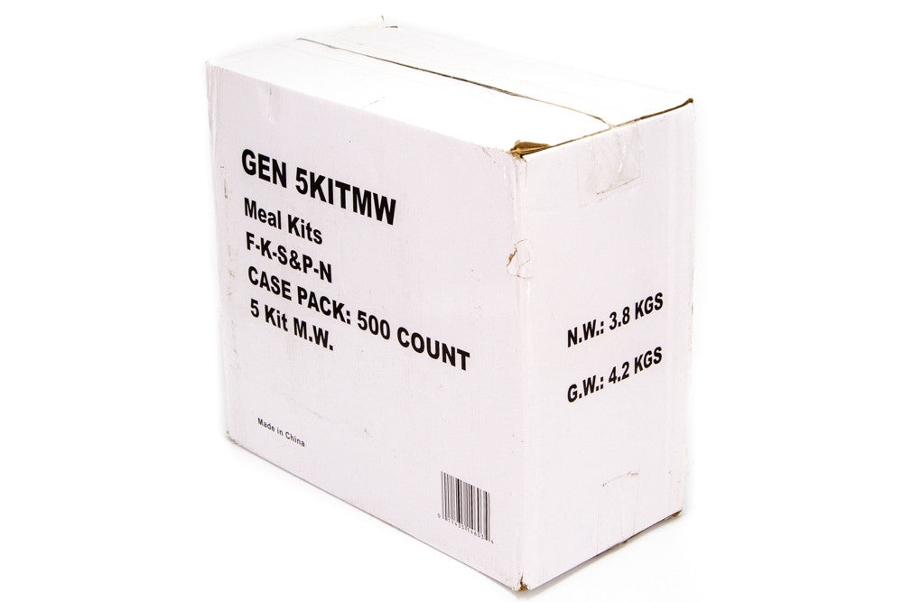 GENERAL SUPPLY Wrapped Cutlery Kit GEN 5KITMW Fork/Knife/Napkin/Salt/Pepper, White