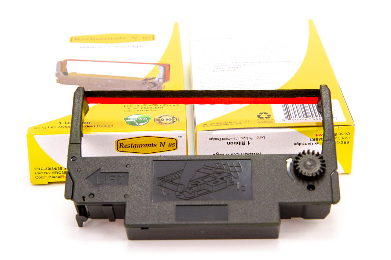 Bond Paper & Epson ERC-30/34/38 Black & Red Ink Bundle