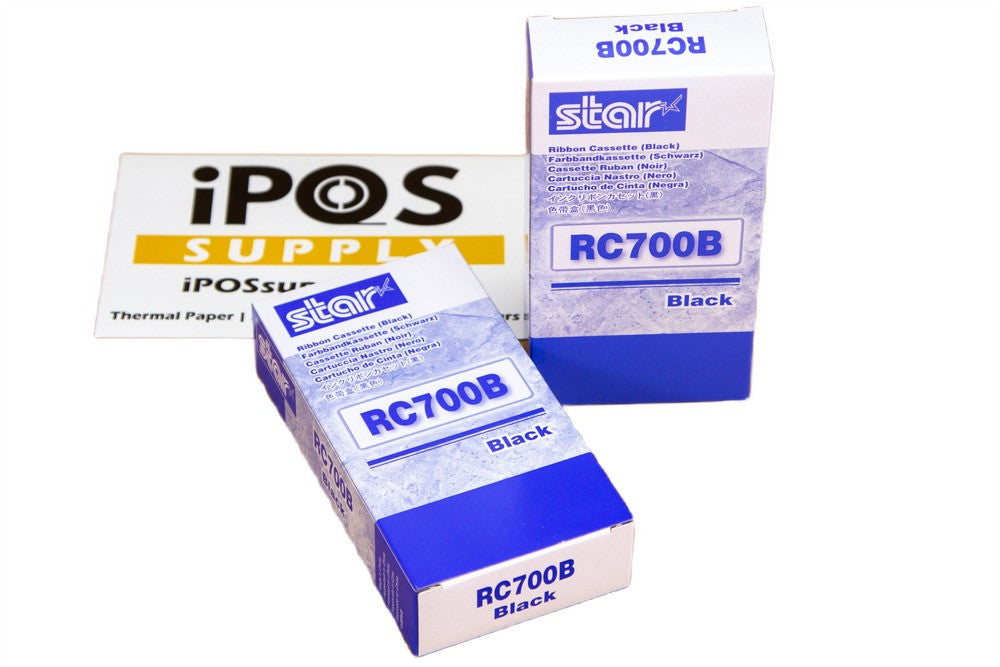 Genuine Star Micronics RC700B Black Thermal Transfer Printer Ribbon - Box of 10