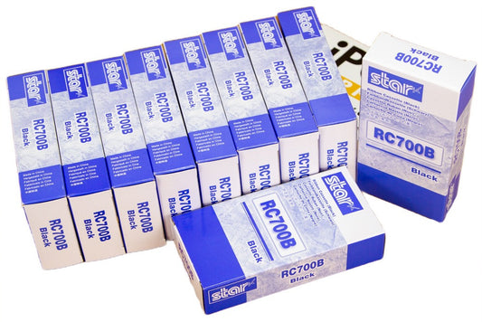Genuine Star Micronics RC700B Black Thermal Transfer Printer Ribbon - Box of 10