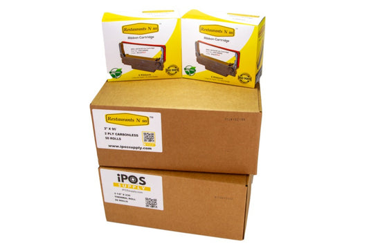 Thermal and 2-Ply Carbonless Paper - ERC 30/34/38 Red/Black Ink Saving (50 & 50 Rolls and 12 Inks)