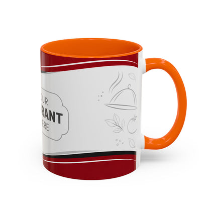 Restaurant Logo Accent Coffee Mug — Customizable 11/15oz Branded Cafe Mug