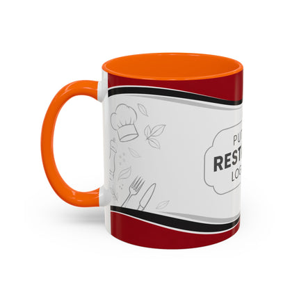 Restaurant Logo Accent Coffee Mug — Customizable 11/15oz Branded Cafe Mug
