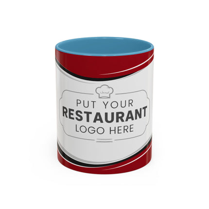 Restaurant Logo Accent Coffee Mug — Customizable 11/15oz Branded Cafe Mug