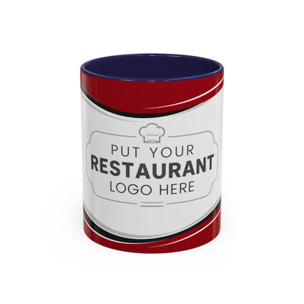 Restaurant Logo Accent Coffee Mug — Customizable 11/15oz Branded Cafe Mug