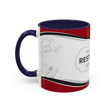 Restaurant Logo Accent Coffee Mug — Customizable 11/15oz Branded Cafe Mug