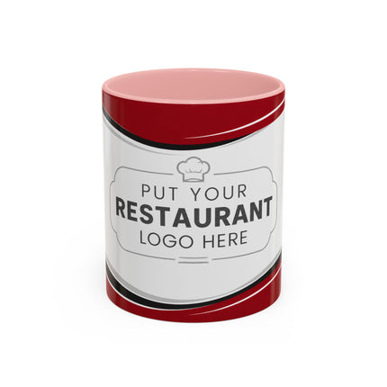 Restaurant Logo Accent Coffee Mug — Customizable 11/15oz Branded Cafe Mug