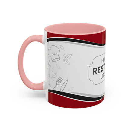 Restaurant Logo Accent Coffee Mug — Customizable 11/15oz Branded Cafe Mug