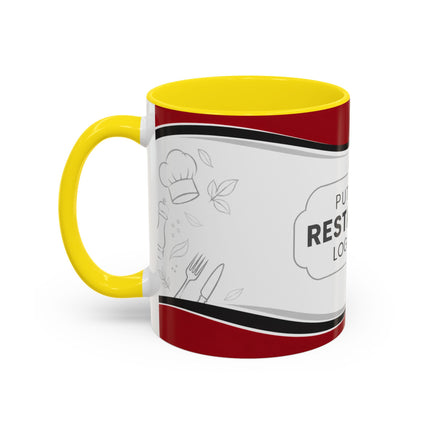 Restaurant Logo Accent Coffee Mug — Customizable 11/15oz Branded Cafe Mug