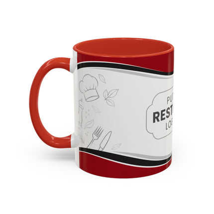 Restaurant Logo Accent Coffee Mug — Customizable 11/15oz Branded Cafe Mug