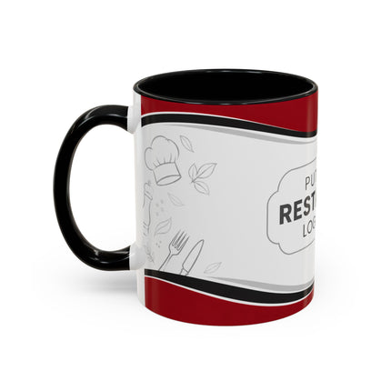 Restaurant Logo Accent Coffee Mug — Customizable 11/15oz Branded Cafe Mug