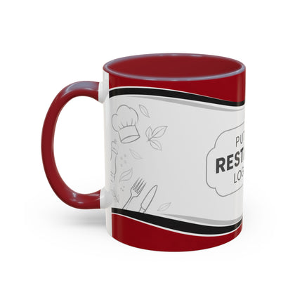 Restaurant Logo Accent Coffee Mug — Customizable 11/15oz Branded Cafe Mug