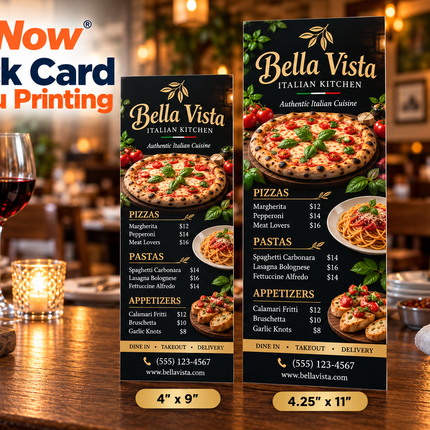 Custom Rack Card Printing | Menus & Promotional Cards
