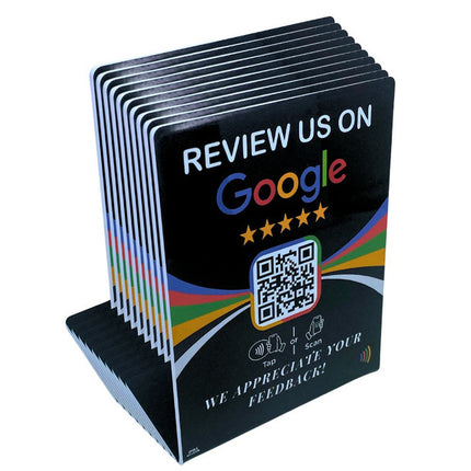 Google Review Counter Stand Design 2 Black ten-pack