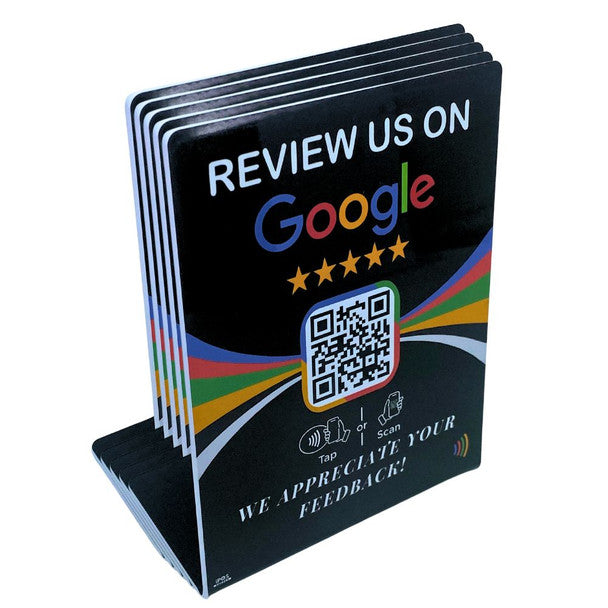 Google Review Counter Stand Design 2 Black five-pack