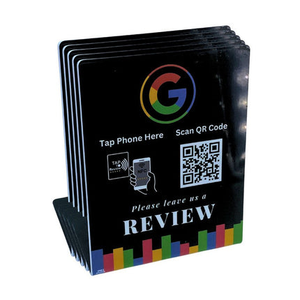 Google Review Counter Stand Design 3 Black five-pack