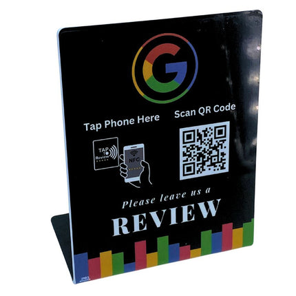 Google Review Counter Stand Design 3 Black