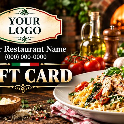 Italian Oven Pasta Italian restaurant custom plastic gift card design RHGC-ITL-105