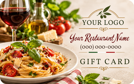 RHGC-PIZ-102 Italian Bistro restaurant gift card design