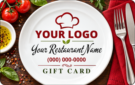 Classic Restaurant Plate RHGC-PIZ-103 custom plastic gift card design