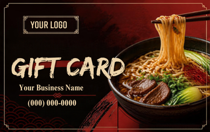 Asian Noodle House RHGC-RST-107 personalized plastic gift card