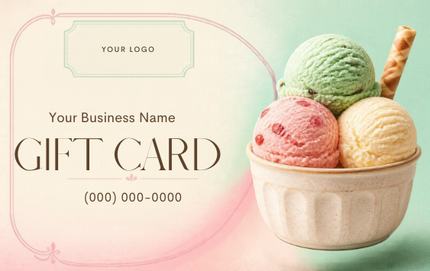 Ice Cream Delight RHGC-RST-109 custom plastic gift card design