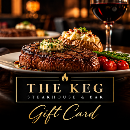 Steakhouse dinner custom plastic gift card design RHGC-RST-114 featuring steak and gold typography
