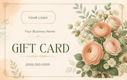 Floral Boutique RHGC-RTL-104 personalized plastic gift card