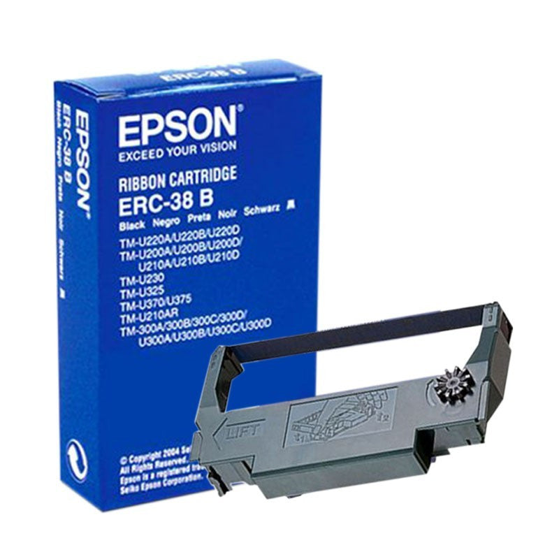 Genuine Epson Black Print Ribbon (ERC-38B), 1 Ribbon Epson ERC Ink Ribbon