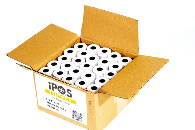 2 1/4" x 50' Thermal Receipt Paper — 50 Rolls