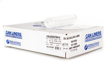 Inteplast VALH3037N10 Can Liner Bag, Natural