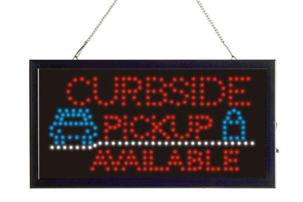 19 inch W X 10 inch H LED RECTANGULAR CURBSIDE PICKUP AVAILABLE SIGN 497-16