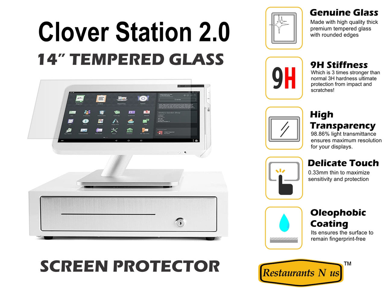 Clover Station 2.0 Tempered Glass 14" Screen Protector
