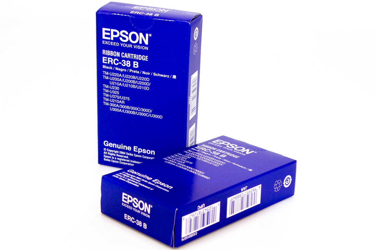 Genuine Epson Black Print Ribbon (ERC-38B), 1 Ribbon Epson ERC Ink Ribbon