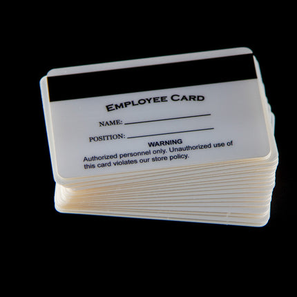 Back view of magnetic stripe POS employee access card