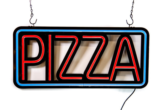 Ultra Bright LED Neon PIZZA Sign 23 inch x 10" inch Red & Blue