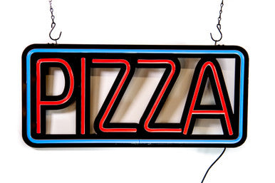 Ultra Bright LED Neon PIZZA Sign 23 inch x 10" inch Red & Blue