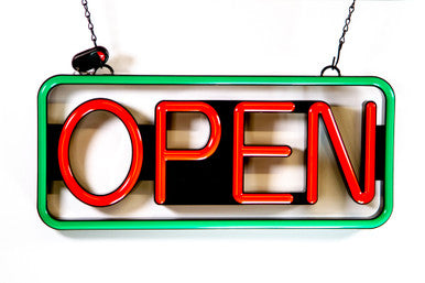 Ultra Bright LED Neon OPEN SIGN with Remote 21 inch x 10 inch (Green/Red)