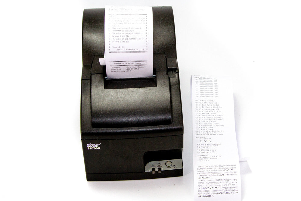 Star SP700R Impact Printer with paper rewind SP742 - Ethernet, Auto Cutter, Dark Gray