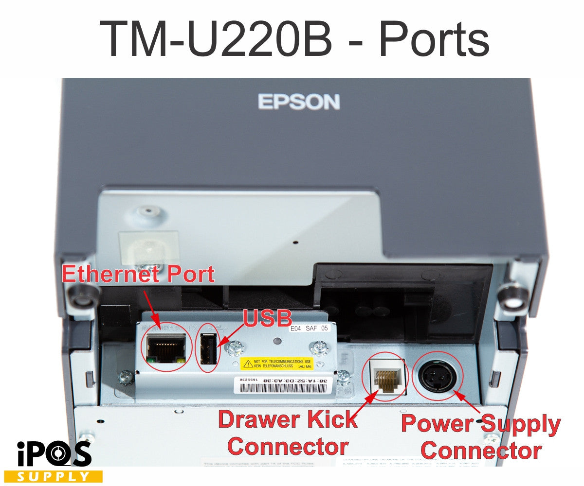 TM-U220B Dark Gray Ethernet Auto Cutter Impact Printers (Dot-Matrix)