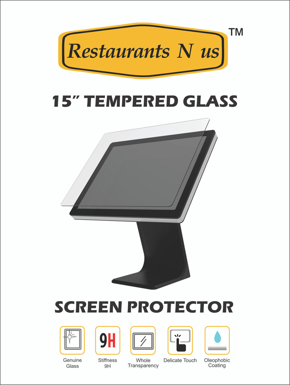 15" POS Monitor Tempered Glass Screen Protector